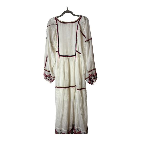 Free People Sweet Escape Midi Dress Embroidered Boho Cottage Western Hippie M - Picture 11 of 15